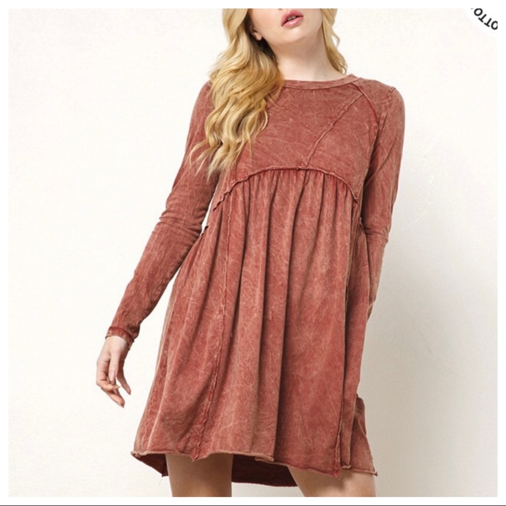 #34 Fabulous 100% Organic Cotton Mineral Washed Raw Edge Dress - Picture 3 of 4